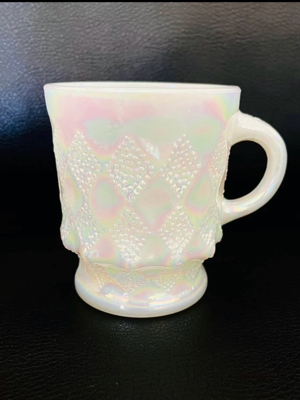 Vintage FireKing Iridescent Pearl Kimberly Coffee Mug